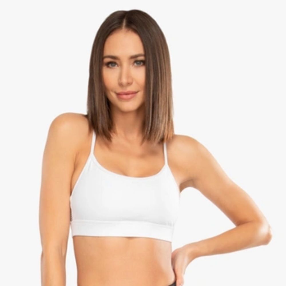 Koral Slate Blackout Sports Bra in White with cut out back BNWT